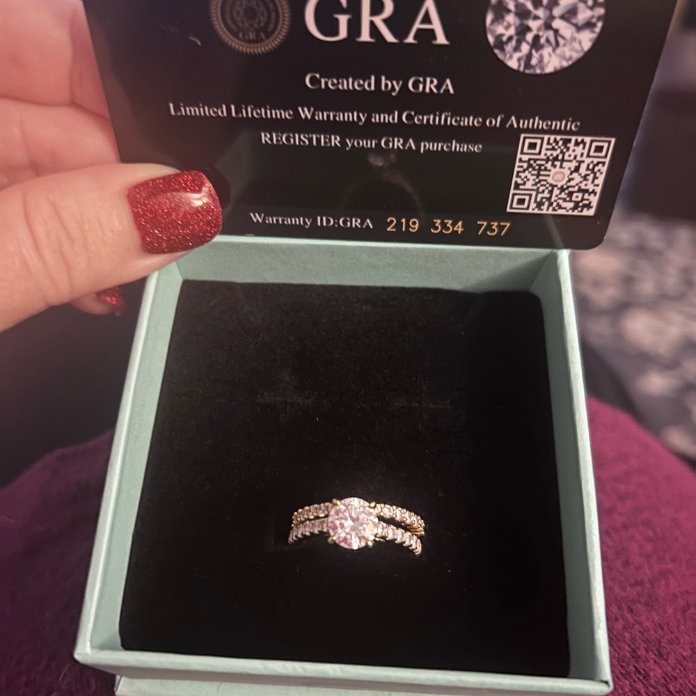 Certified 2.8 ctw Moissanite Diamond wedding Rings SET 1.5 ct center stone